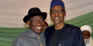 Les deux prétendants au pouvoir au Nigeria, Goodluck Jonathan et Muhammadu Buhari